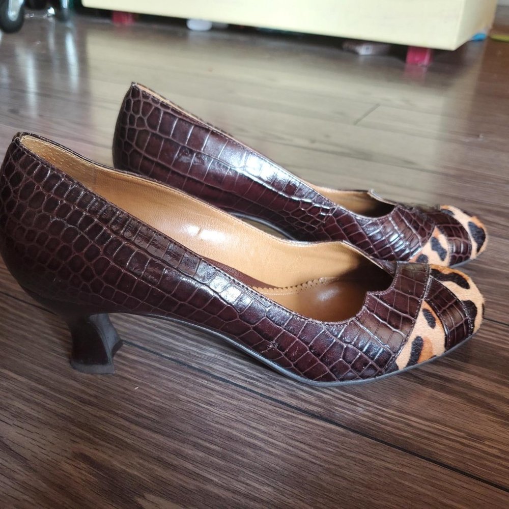 Franco Sarto Leopard Heels 8.5 - Picture 3 of 5